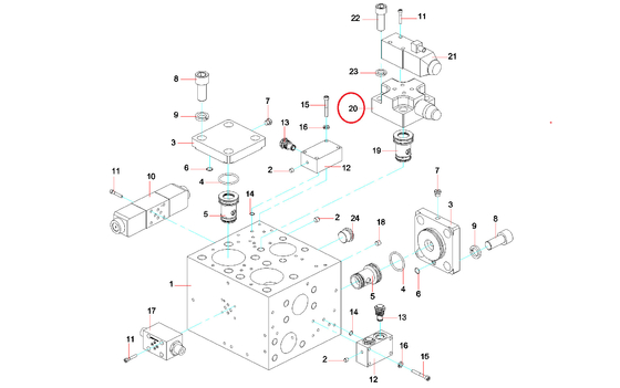 A229900005589 Kapak plakası, manyetik taşma Valfi SANY için CVU-32-C3-W-H